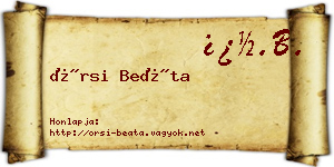 Örsi Beáta névjegykártya