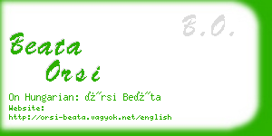 beata orsi business card